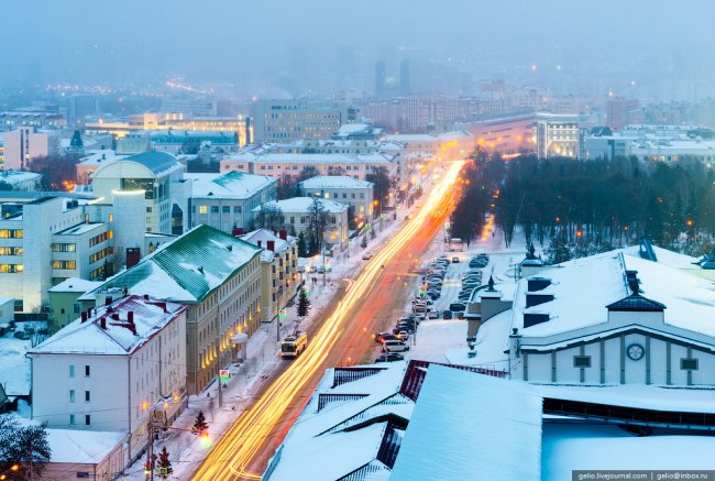 Зимняя Уфа с высоты