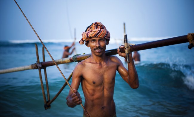 Рыбалка на сваях: необычный аттракцион на острове Шри-Ланка