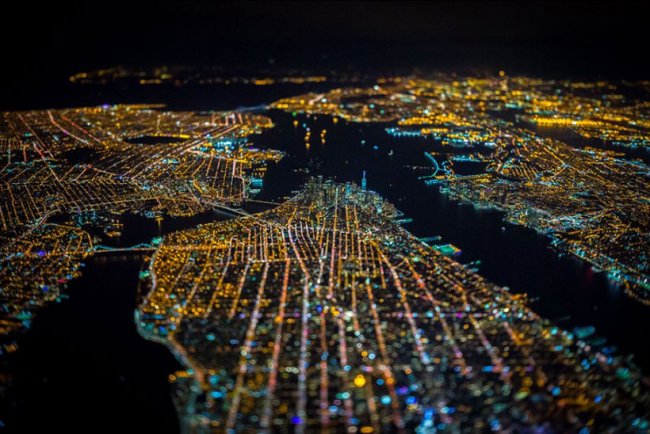 Самые удивительные аэрофотоснимки ночного Нью-Йорка