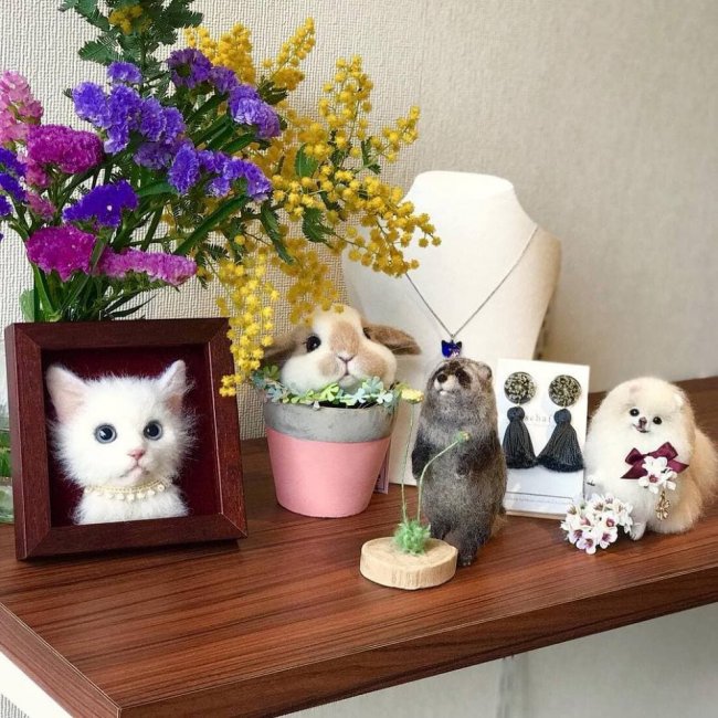 Народные умельцы: 3D-портреты кошек из шерсти