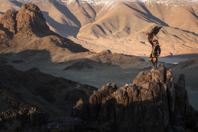 Охота с беркутом в Монголии