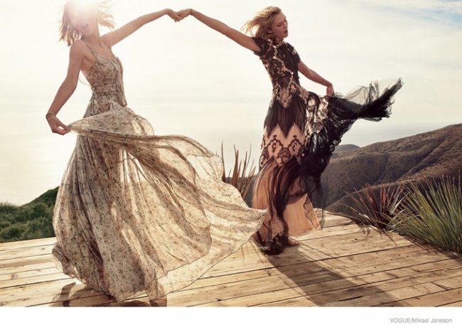 Тэйлор Свифт и Карли Клосс в Vogue US