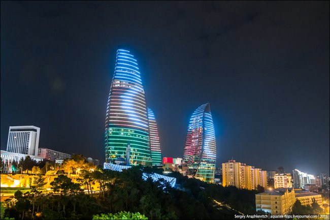 Огни ночного Баку