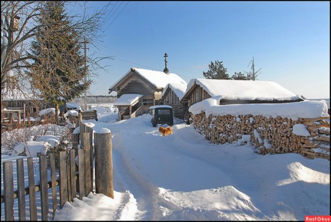 Русские деревни зимой