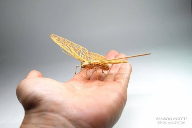 Удивительные насекомые из бамбука от японского мастера